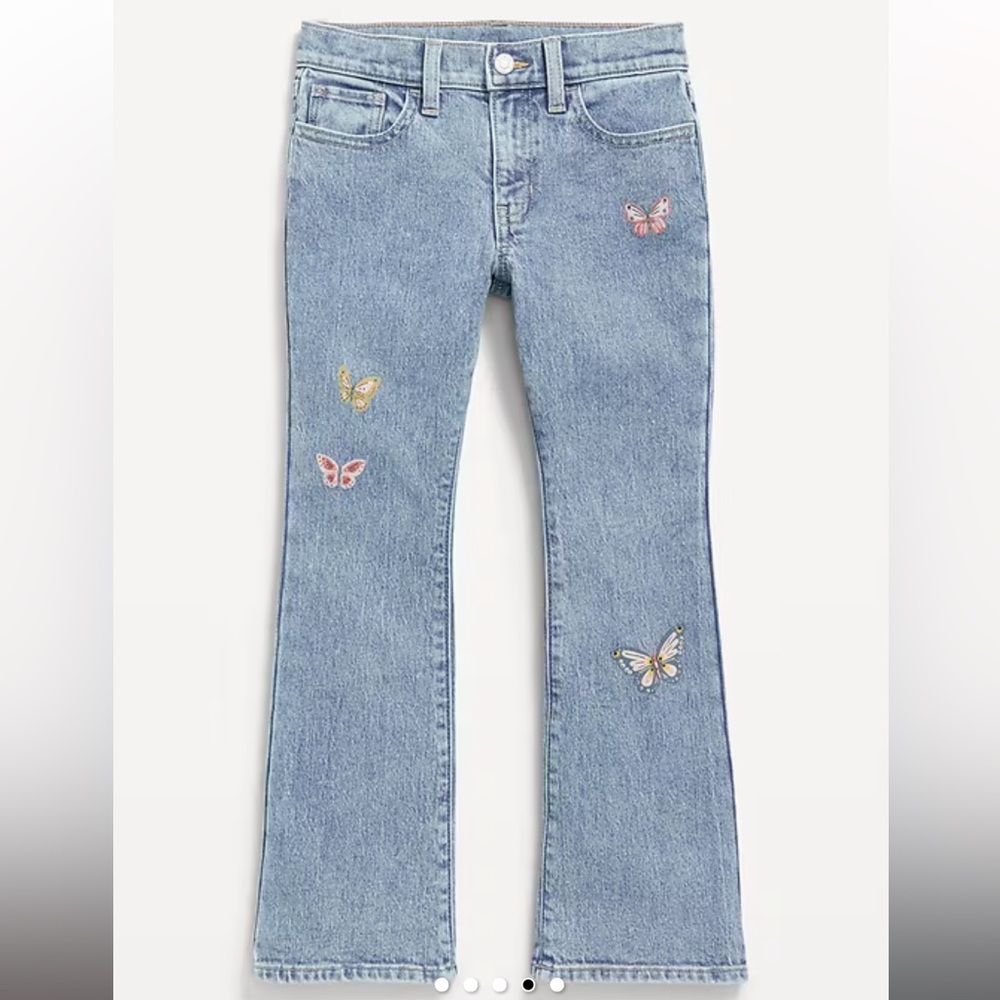 Old Navy High Waisted Butterfly Embroidered Flare Leg Jeans, size 10 - Picture 3 of 4